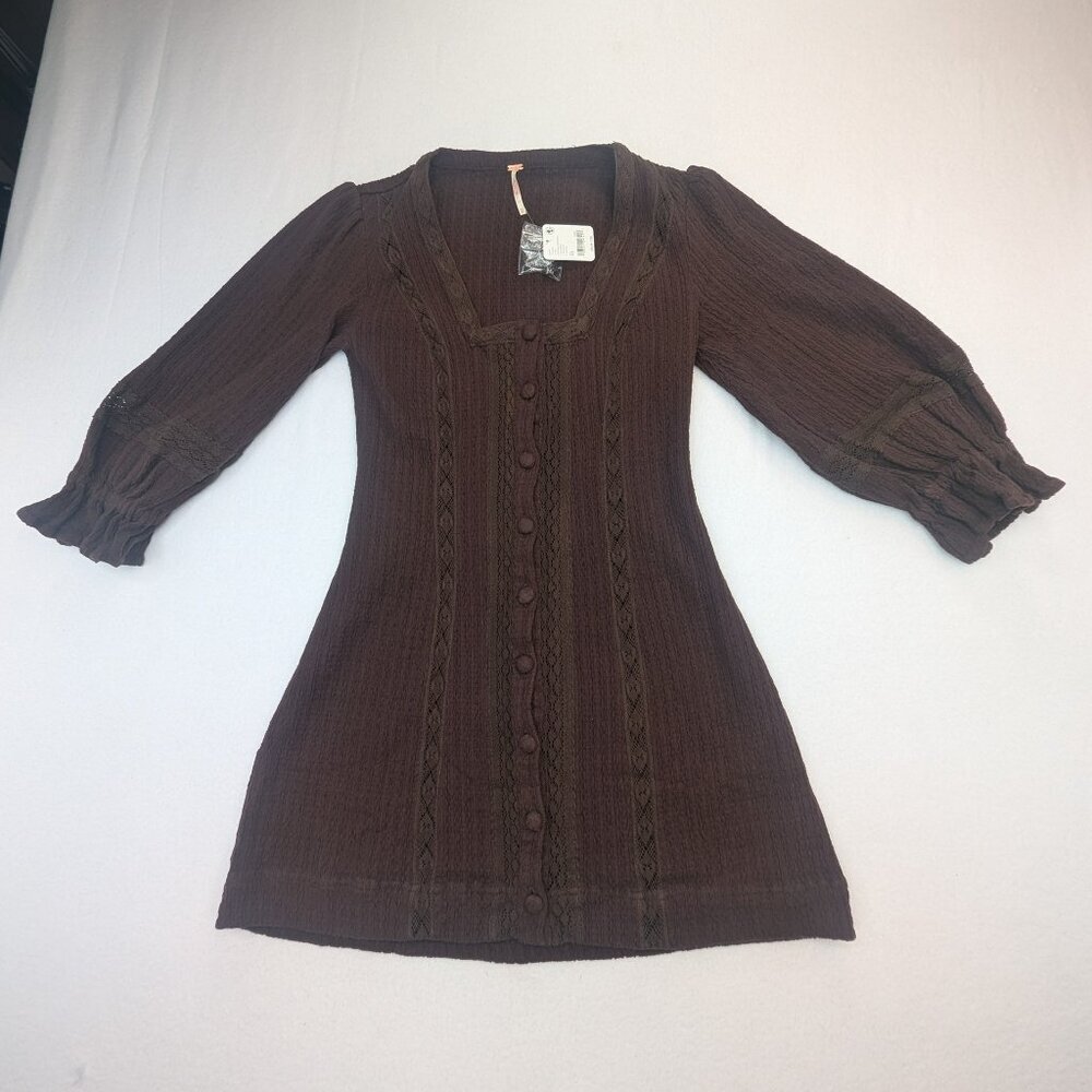 NWT New With Tag Free People Free-est jules mini dress -Brown Size Xs - Picture 3 of 11